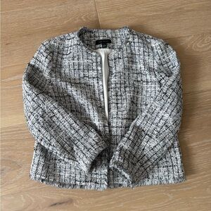 Ann Taylor Monochrome Tweed Blazer